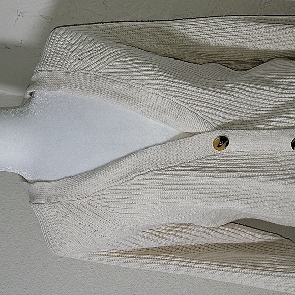 Free Assembly Cardigan Grandpa Sweater Button Down Cream Knit Ribbed XXL - Picture 5 of 14